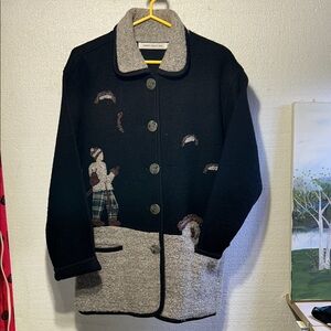 💕Beautiful Gaddy collection Women's black and Gray Wool Jacket